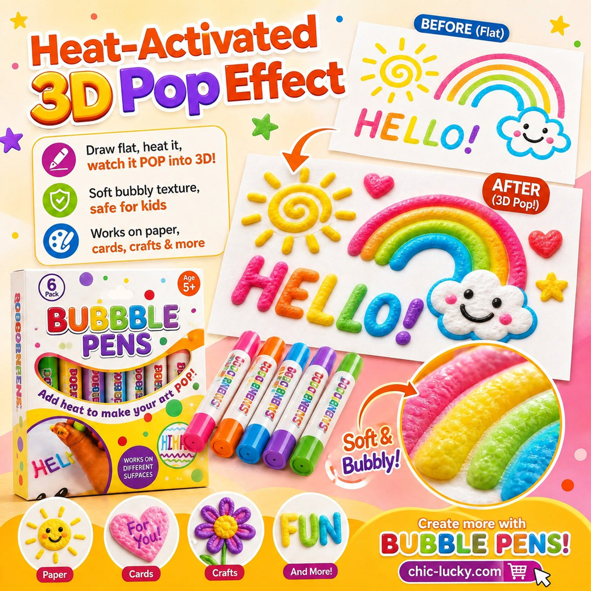 💥🎄 CHRISTMAS GIFT SPECIAL!!🎁🔮Magic Pen – Draw 3D with one stroke!🎄 DIY Bubble Popcorn Drawing Pens 🔥