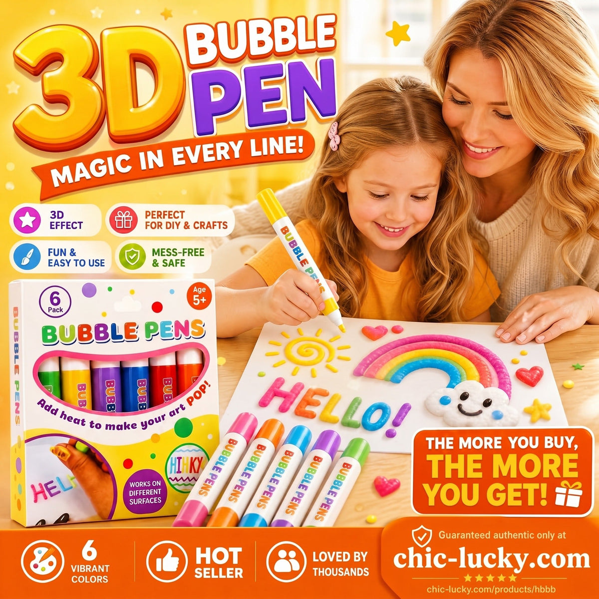 💥🎄 CHRISTMAS GIFT SPECIAL!!🎁🔮Magic Pen – Draw 3D with one stroke!🎄 DIY Bubble Popcorn Drawing Pens 🔥