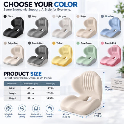 🪑 56% OFF NOW! ✨ Ergonomic memory foam seat cushion with back support – comfortable & supportive for home, office, and car 💺🛡️