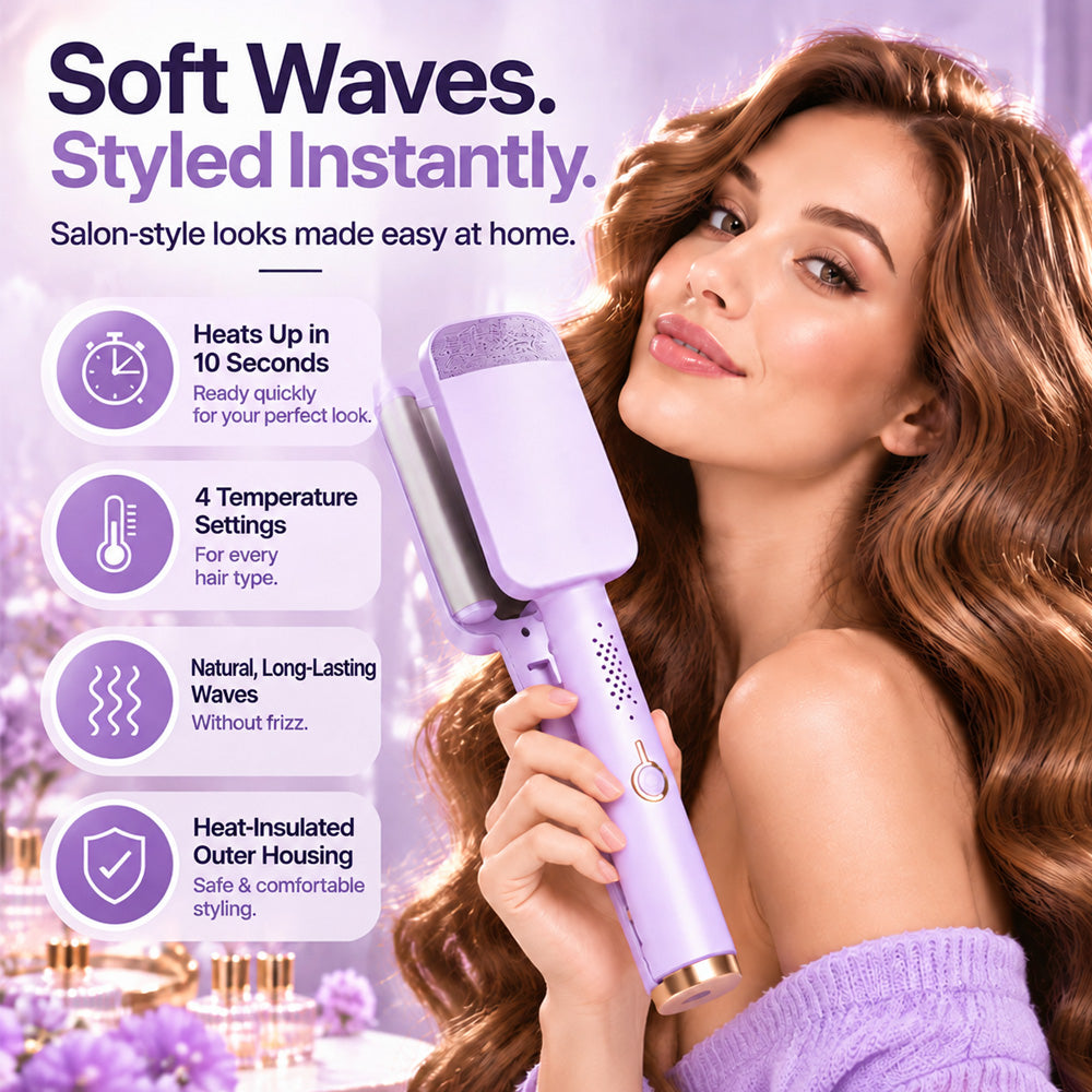 🎄 Christmas Early Bird Offer – 50% OFF!💐 Wavy Curling Iron – Salon shine & heat protection