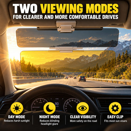 Universal HD Anti-Glare Car Visor for Day & Night-Upgraded Mirror Version