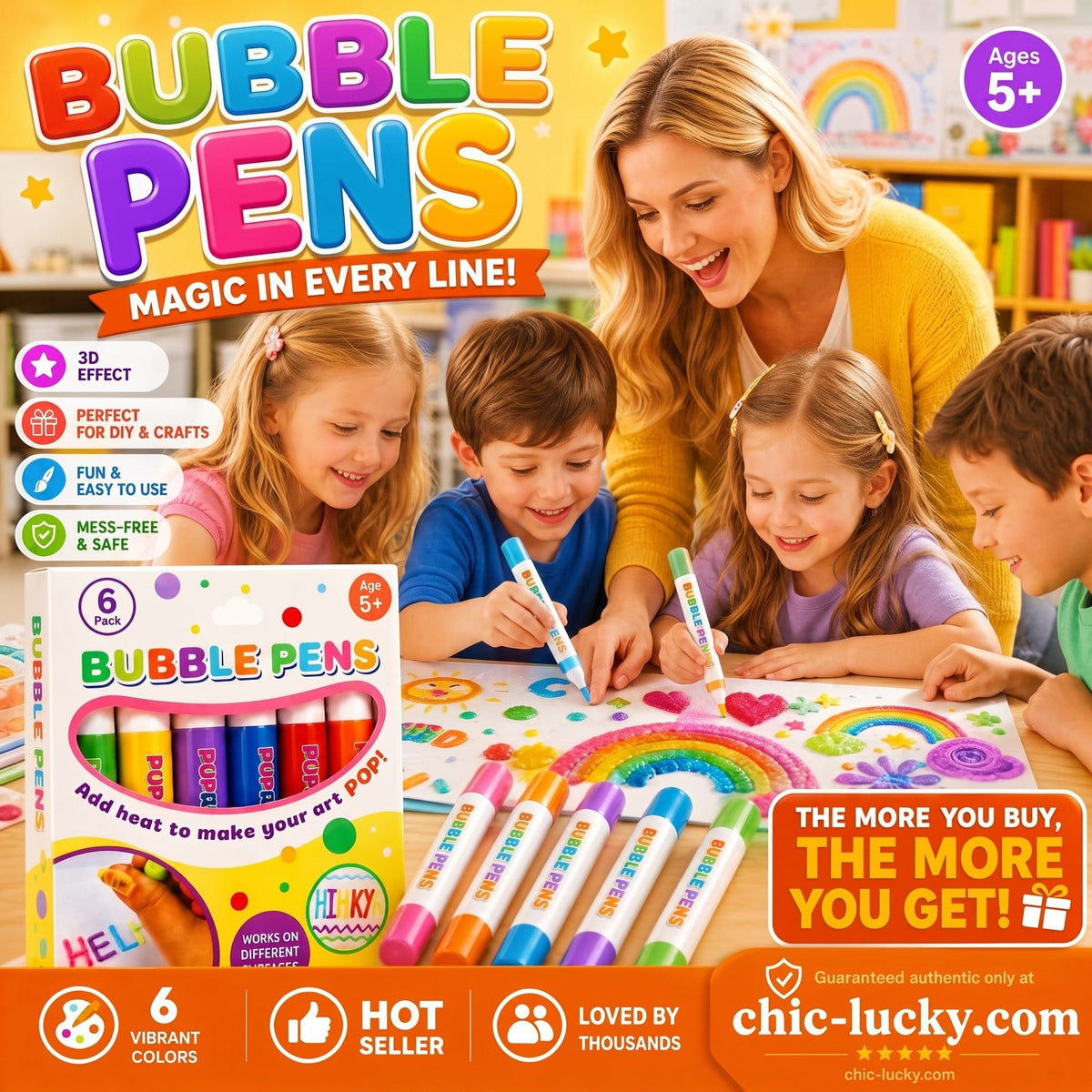 💥🎄 CHRISTMAS GIFT SPECIAL!!🎁🔮Magic Pen – Draw 3D with one stroke!🎄 DIY Bubble Popcorn Drawing Pens 🔥