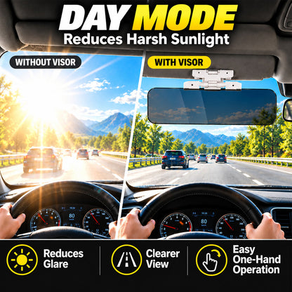 Universal HD Anti-Glare Car Visor for Day & Night-Upgraded Mirror Version