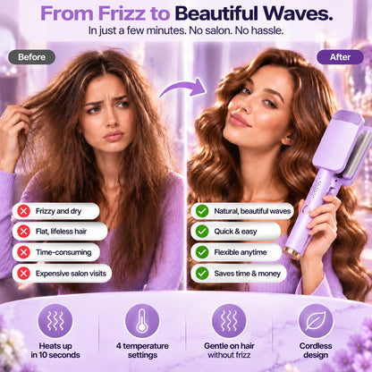 🎄 Christmas Early Bird Offer – 50% OFF!💐 Wavy Curling Iron – Salon shine & heat protection