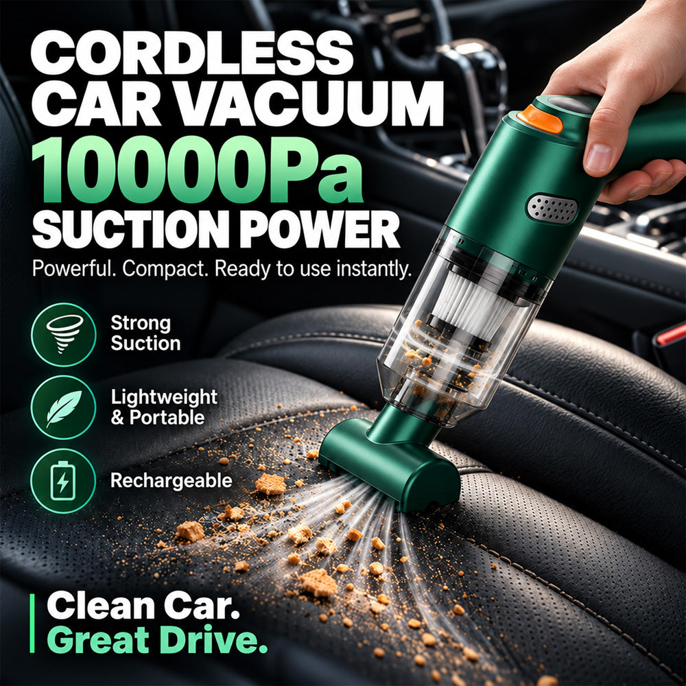 📢📢 50% OFF !! ⏰ Newly Upgraded Cordless Car Vacuum – 10000Pa Suction & 4000mAh Battery 🚗