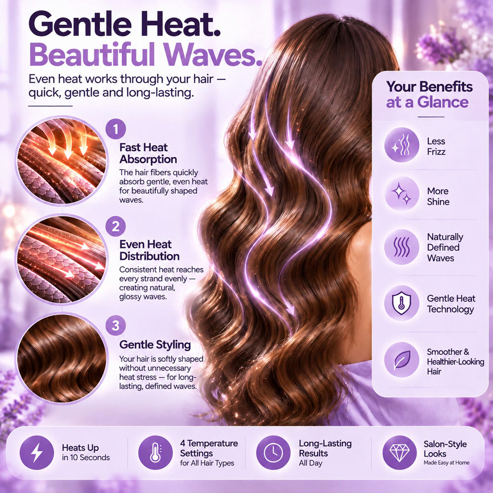 🎄 Christmas Early Bird Offer – 50% OFF!💐 Wavy Curling Iron – Salon shine & heat protection