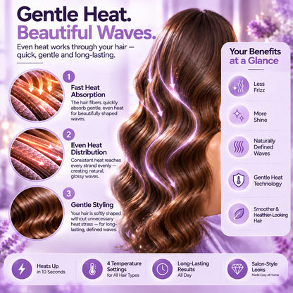 🎄 Christmas Early Bird Offer – 50% OFF!💐 Wavy Curling Iron – Salon shine & heat protection