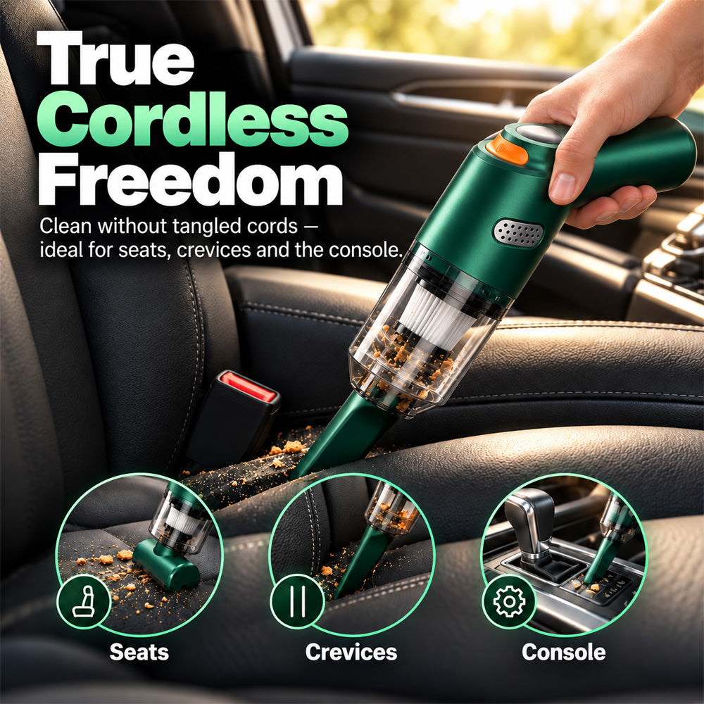 📢📢 50% OFF !! ⏰ Newly Upgraded Cordless Car Vacuum – 10000Pa Suction & 4000mAh Battery 🚗