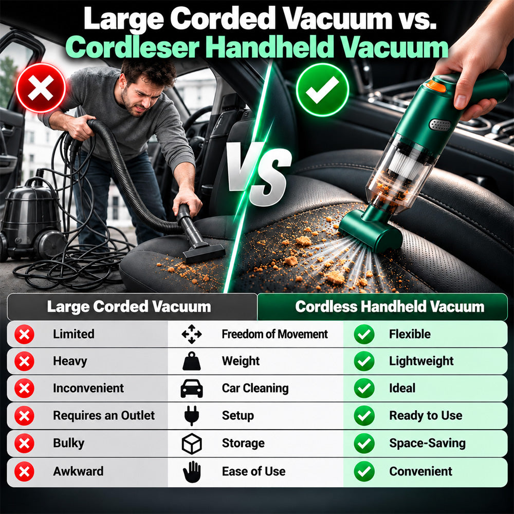 📢📢 50% OFF !! ⏰ Newly Upgraded Cordless Car Vacuum – 10000Pa Suction & 4000mAh Battery 🚗