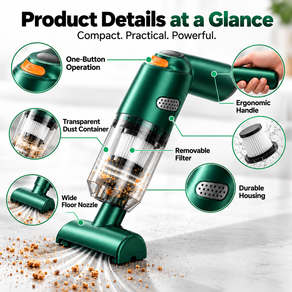 📢📢 50% OFF !! ⏰ Newly Upgraded Cordless Car Vacuum – 10000Pa Suction & 4000mAh Battery 🚗