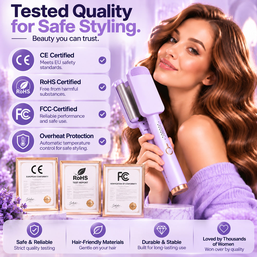 🎄 Christmas Early Bird Offer – 50% OFF!💐 Wavy Curling Iron – Salon shine & heat protection