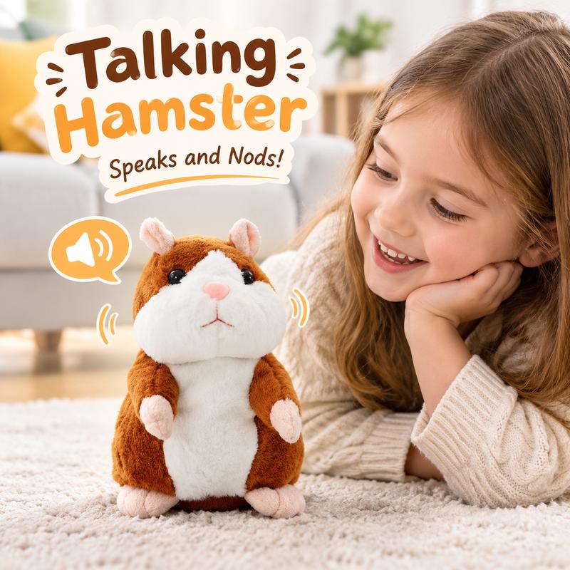🐹🐹Black Friday Deal 🔥 ✨Talking Hamster Plush – repeats whatever you say, auto head-shaking, hilarious fun for kids & adults.🎁