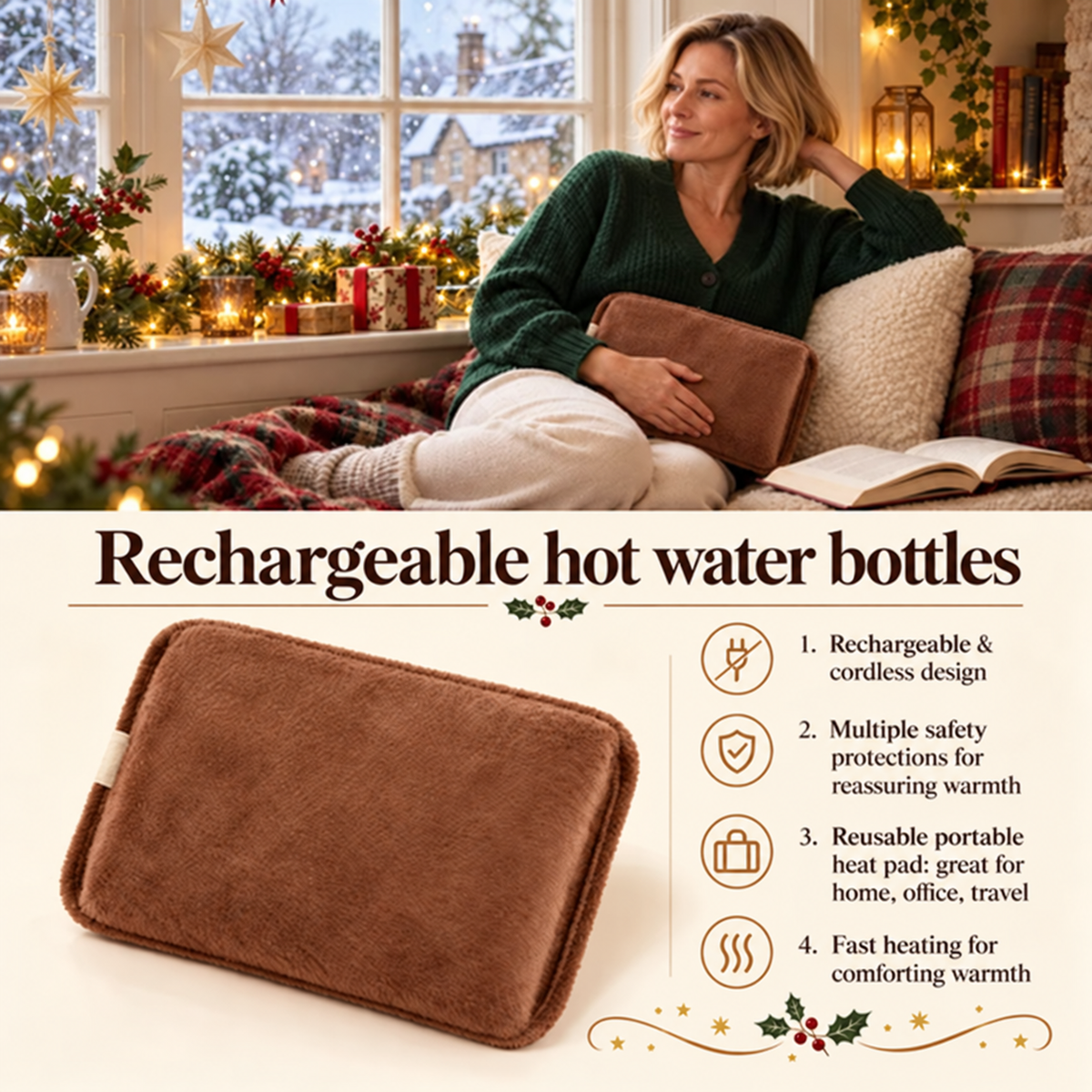 🎄Christmas Sale! LAST DAY ONLY! ⏰Rechargeable hot water bottles, heat packs, explosion-proof heat pads