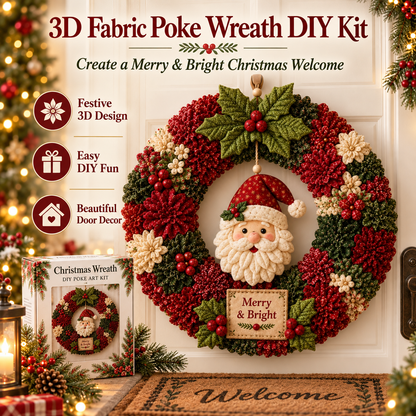🔥49% Off Last Day -🎄 3D Fabric Poke Wreath DIY Kit