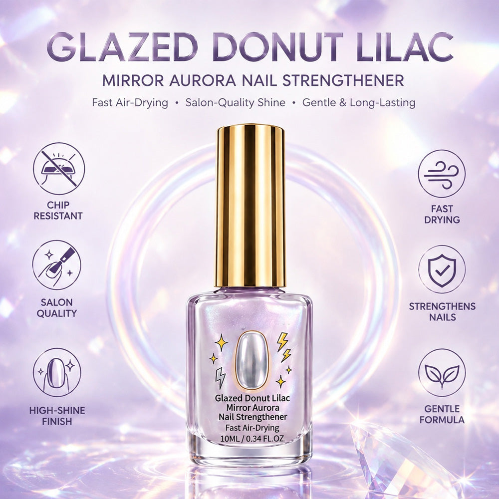 📢📢37% OFF !! ⏰Lilac Glossy Mirror Nail Strengthener