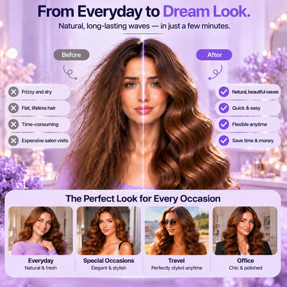 🎄 Christmas Early Bird Offer – 50% OFF!💐 Wavy Curling Iron – Salon shine & heat protection