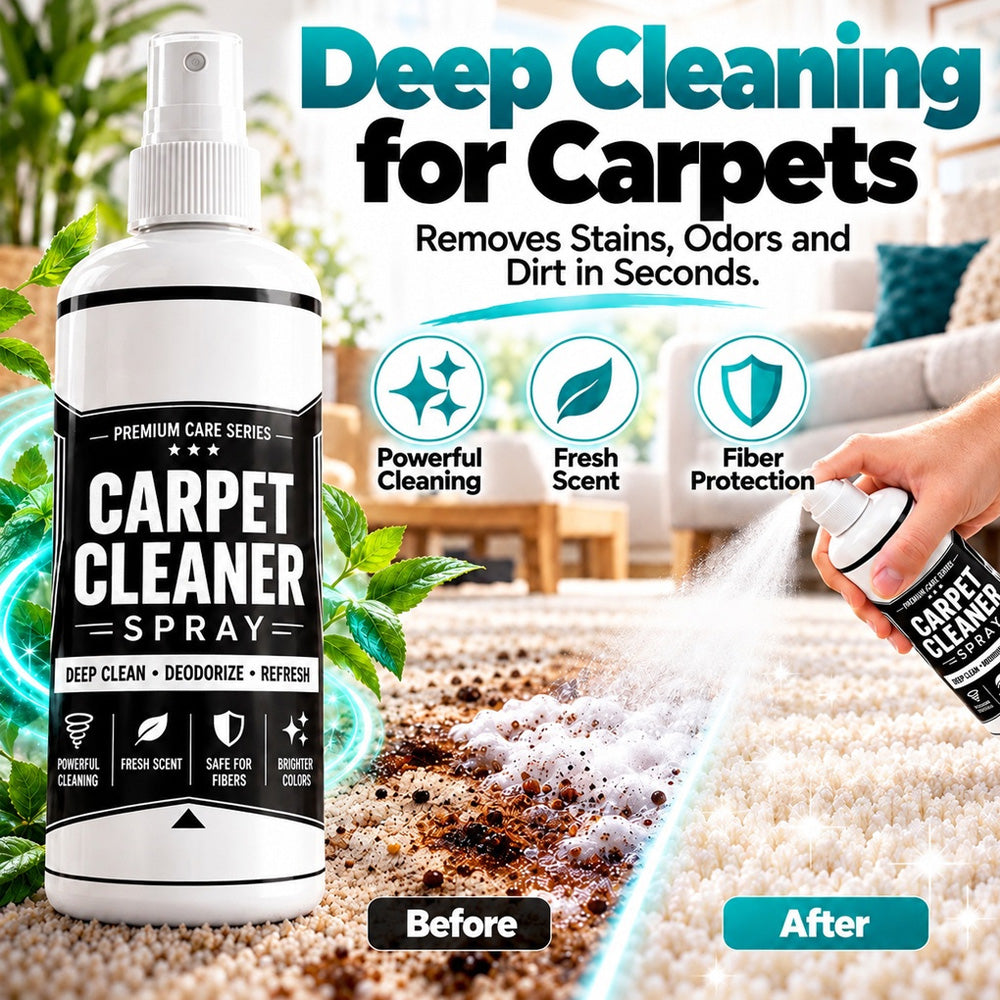 🧼✨ Deep clean carpet spray – lifts tough stains, neutralizes odors instantly!