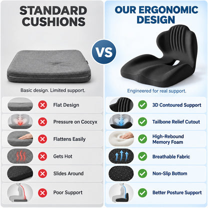 🪑 56% OFF NOW! ✨ Ergonomic memory foam seat cushion with back support – comfortable & supportive for home, office, and car 💺🛡️