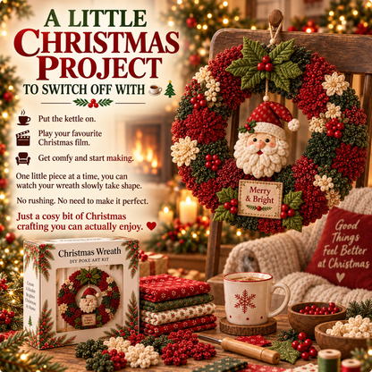 🔥49% Off Last Day -🎄 3D Fabric Poke Wreath DIY Kit