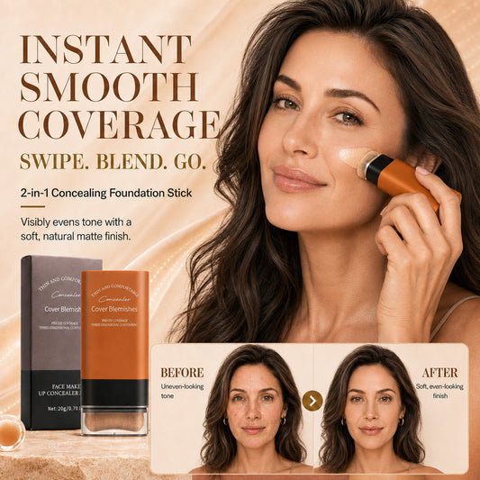 ✨Instant Concealing Foundation Stick with Built-in Brush