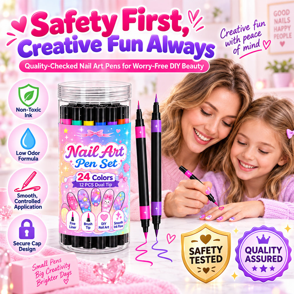 💅 LIMITED‑TIME 50% OFF! 💥 24 Colors Dual Ended Nail Art Pens Set – Creative, Salon‑Quality, Easy DIY ✨