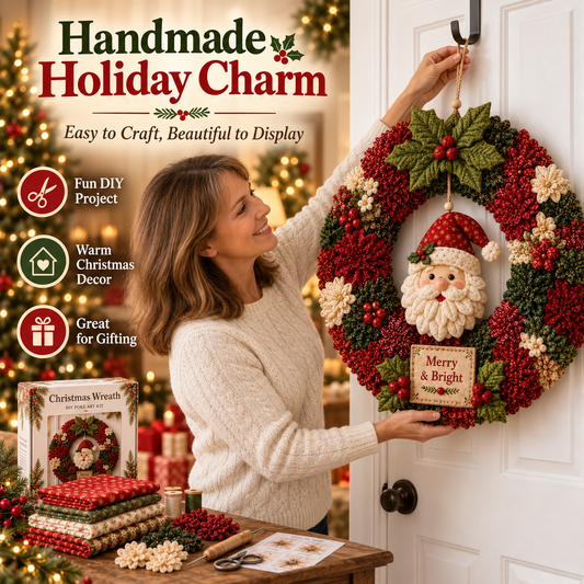 🔥49% Off Last Day -🎄 3D Fabric Poke Wreath DIY Kit