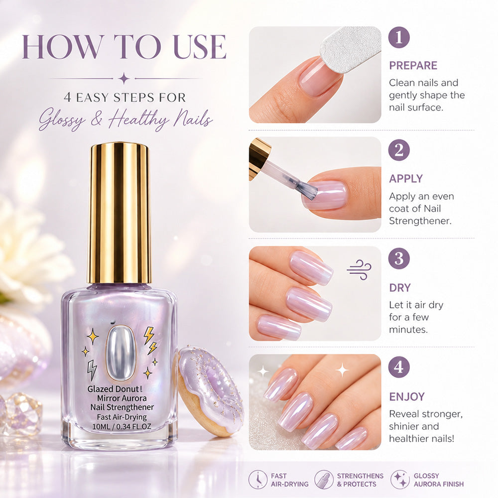 📢📢37% OFF !! ⏰Lilac Glossy Mirror Nail Strengthener