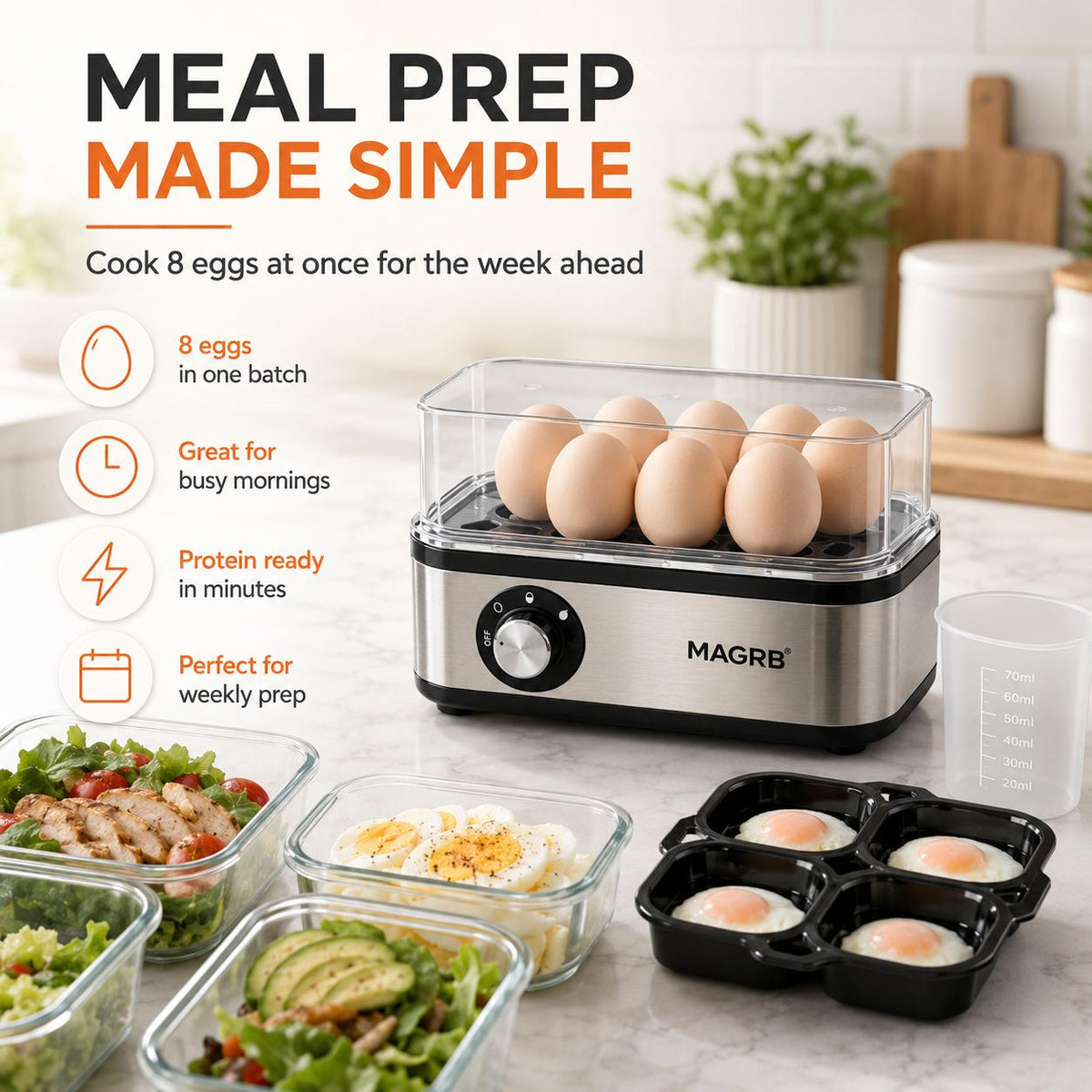 🎄 Christmas Special Offer🥚Multifunctional Egg Steamer with Clear Lid