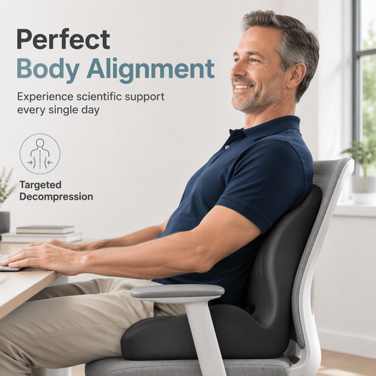 🪑 50% OFF NOW! ✨ Ergonomic memory foam seat cushion with back support – comfortable & supportive for home, office, and car 💺🛡️
