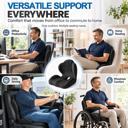 🪑 56% OFF NOW! ✨ Ergonomic memory foam seat cushion with back support – comfortable & supportive for home, office, and car 💺🛡️