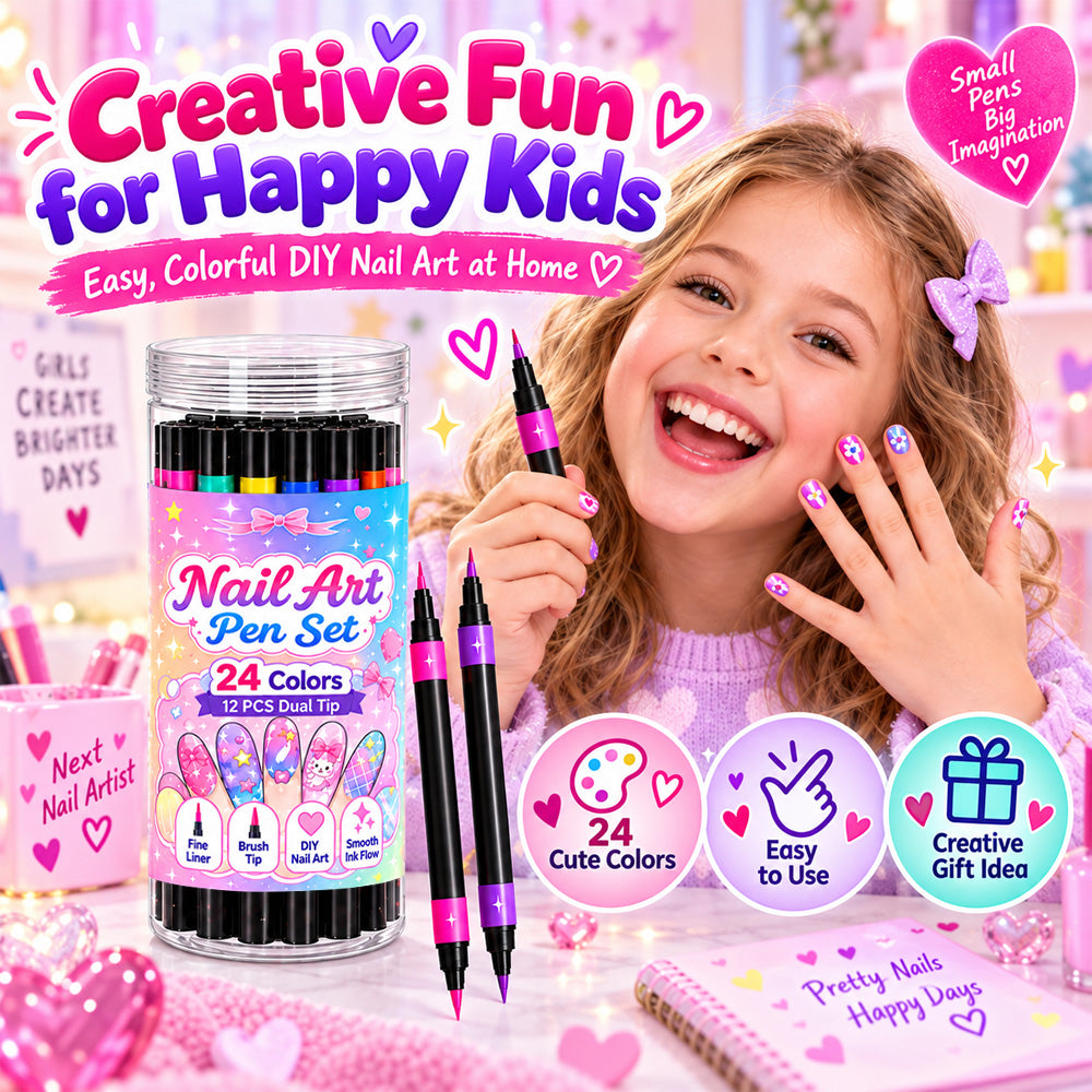 💅 LIMITED‑TIME 50% OFF! 💥 24 Colors Dual Ended Nail Art Pens Set – Creative, Salon‑Quality, Easy DIY ✨