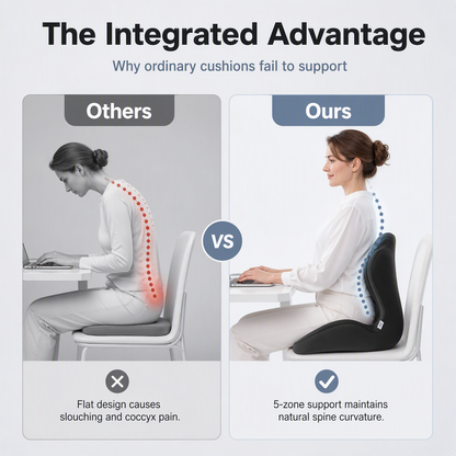 🪑 50% OFF NOW! ✨ Ergonomic memory foam seat cushion with back support – comfortable & supportive for home, office, and car 💺🛡️