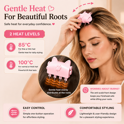 💇 Wireless Heated Volumizing Root Lift Clip, Portable Travel Hair Styling Tool for Flat Fine Hair