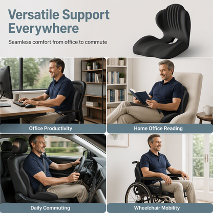 🪑 50% OFF NOW! ✨ Ergonomic memory foam seat cushion with back support – comfortable & supportive for home, office, and car 💺🛡️