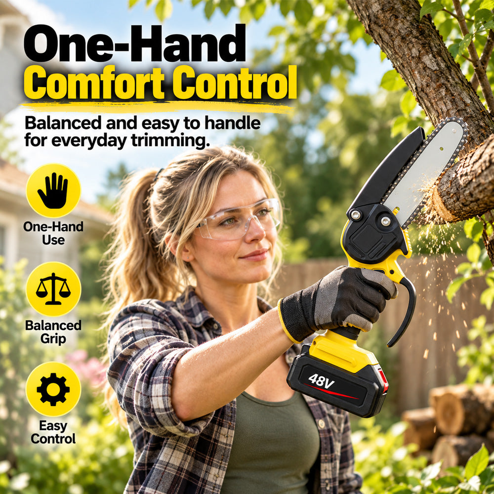 🪚🌳6-inch Cordless Mini Chainsaw with 2 Batteries🪵