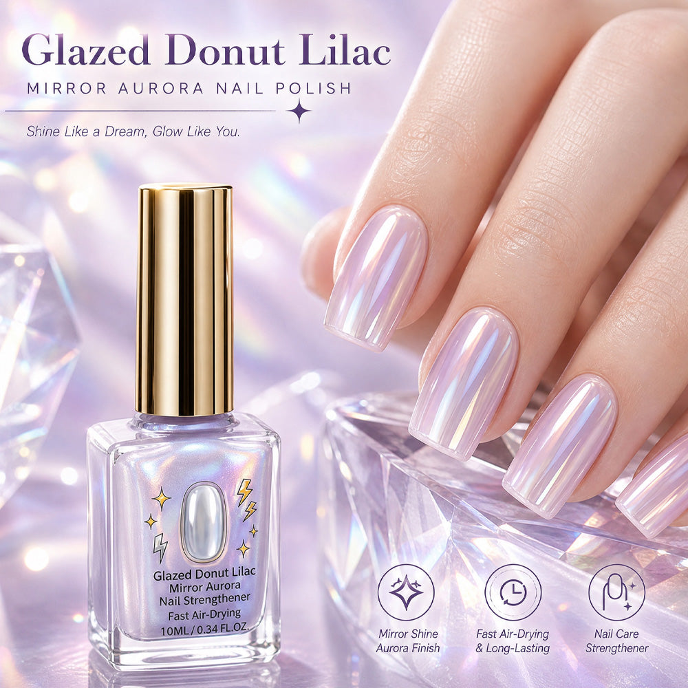 📢📢37% OFF !! ⏰Lilac Glossy Mirror Nail Strengthener