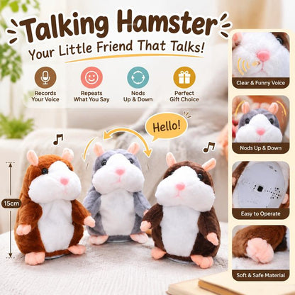 🐹🐹Black Friday Deal 🔥 ✨Talking Hamster Plush – repeats whatever you say, auto head-shaking, hilarious fun for kids & adults.🎁