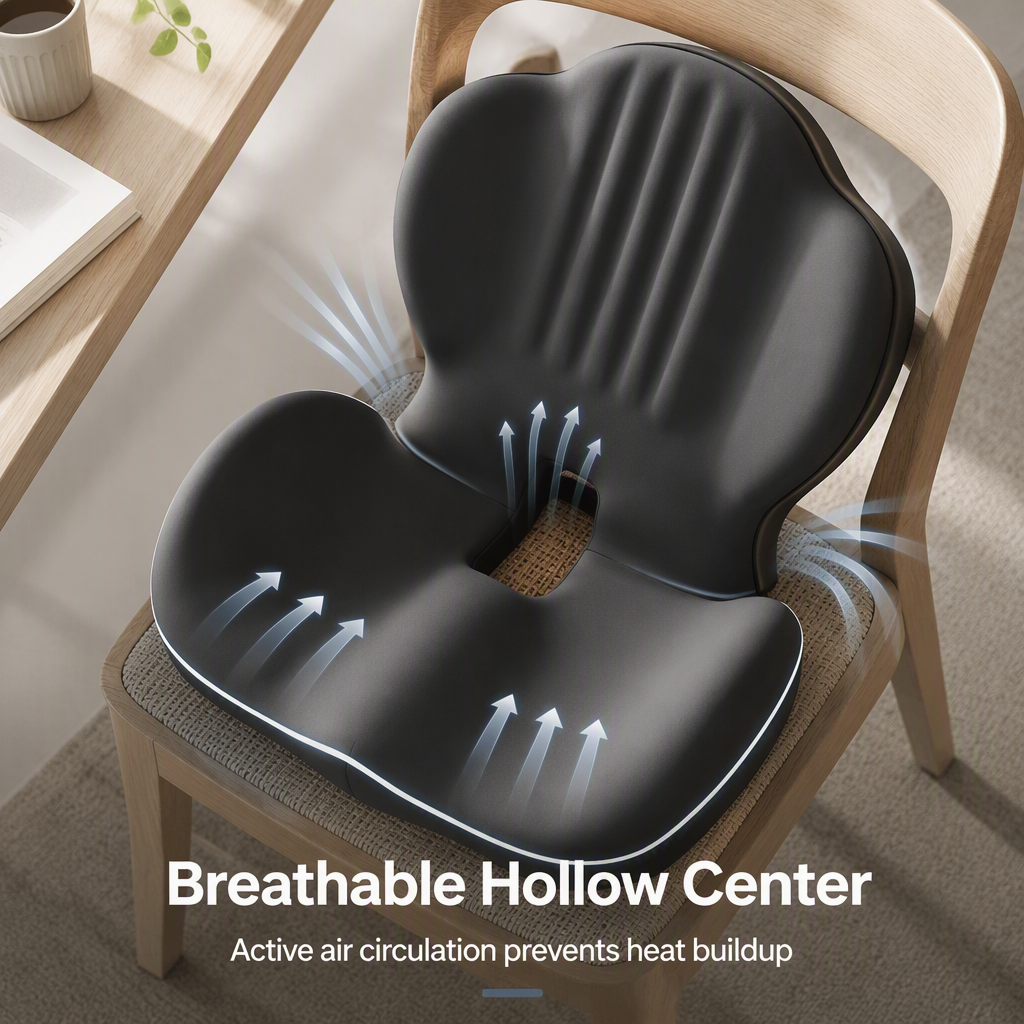 🪑 50% OFF NOW! ✨ Ergonomic memory foam seat cushion with back support – comfortable & supportive for home, office, and car 💺🛡️