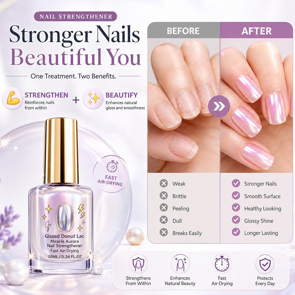 📢📢37% OFF !! ⏰Lilac Glossy Mirror Nail Strengthener