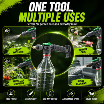 🌿50% OFF NOW! Manual Drink Bottle Sprayer with Adjustable Nozzle‑Portable DIY Garden Spray Tool, Fits Standard Plastic Bottles for Plant Watering, Fertilizing & Pest Control