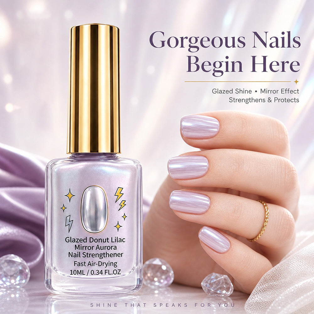 📢📢37% OFF !! ⏰Lilac Glossy Mirror Nail Strengthener