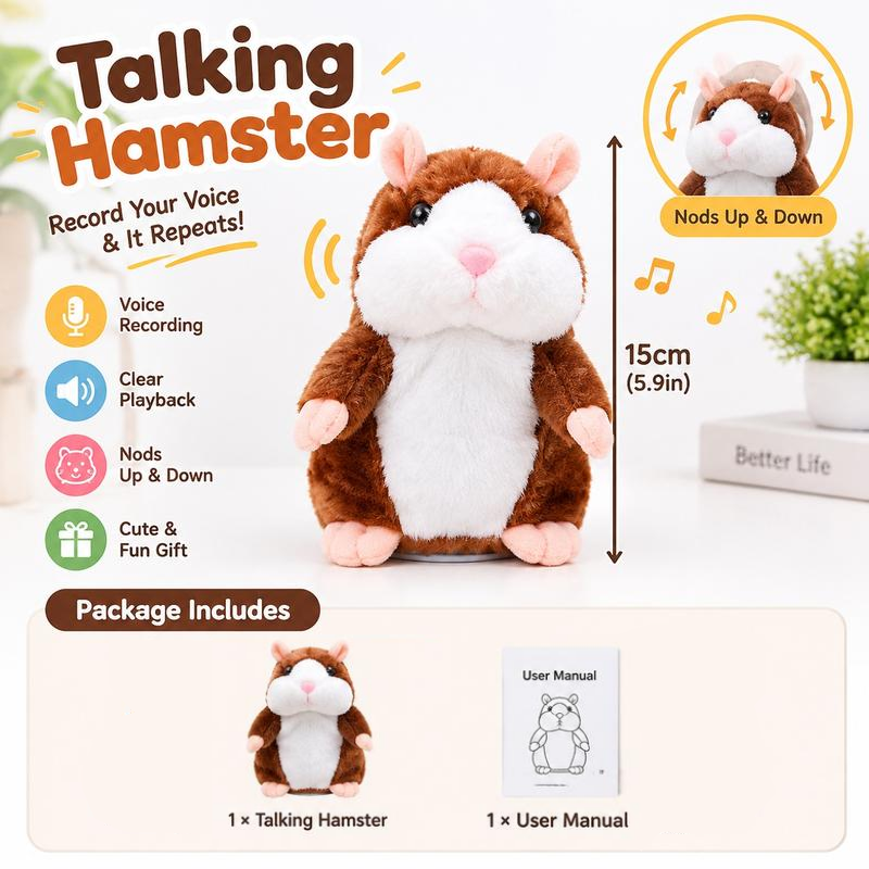🐹🐹Black Friday Deal 🔥 ✨Talking Hamster Plush – repeats whatever you say, auto head-shaking, hilarious fun for kids & adults.🎁