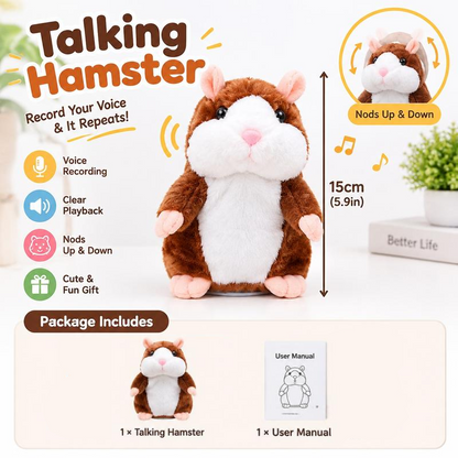 🐹🐹Black Friday Deal 🔥 ✨Talking Hamster Plush – repeats whatever you say, auto head-shaking, hilarious fun for kids & adults.🎁