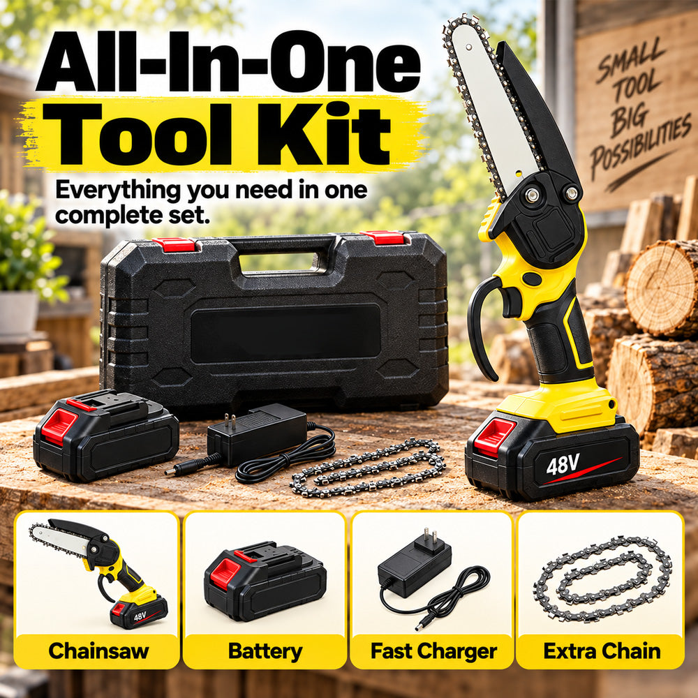 🪚🌳6-inch Cordless Mini Chainsaw with 2 Batteries🪵