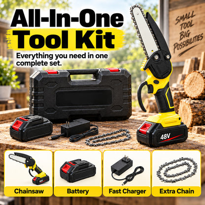 🪚🌳6-inch Cordless Mini Chainsaw with 2 Batteries🪵