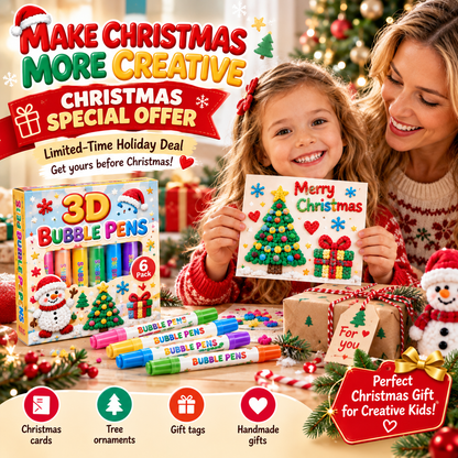 💥🎄 CHRISTMAS GIFT SPECIAL!!🎁🔮Magic Pen – Draw 3D with one stroke!🎄 DIY Bubble Popcorn Drawing Pens 🔥