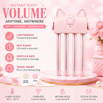 💇 Wireless Heated Volumizing Root Lift Clip, Portable Travel Hair Styling Tool for Flat Fine Hair