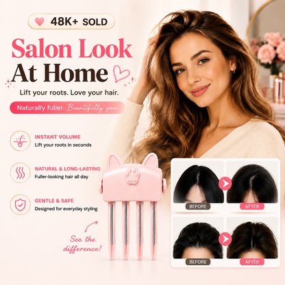💇 Wireless Heated Volumizing Root Lift Clip, Portable Travel Hair Styling Tool for Flat Fine Hair