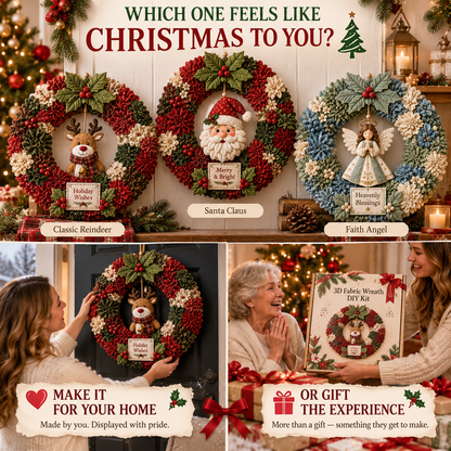 🔥49% Off Last Day -🎄 3D Fabric Poke Wreath DIY Kit