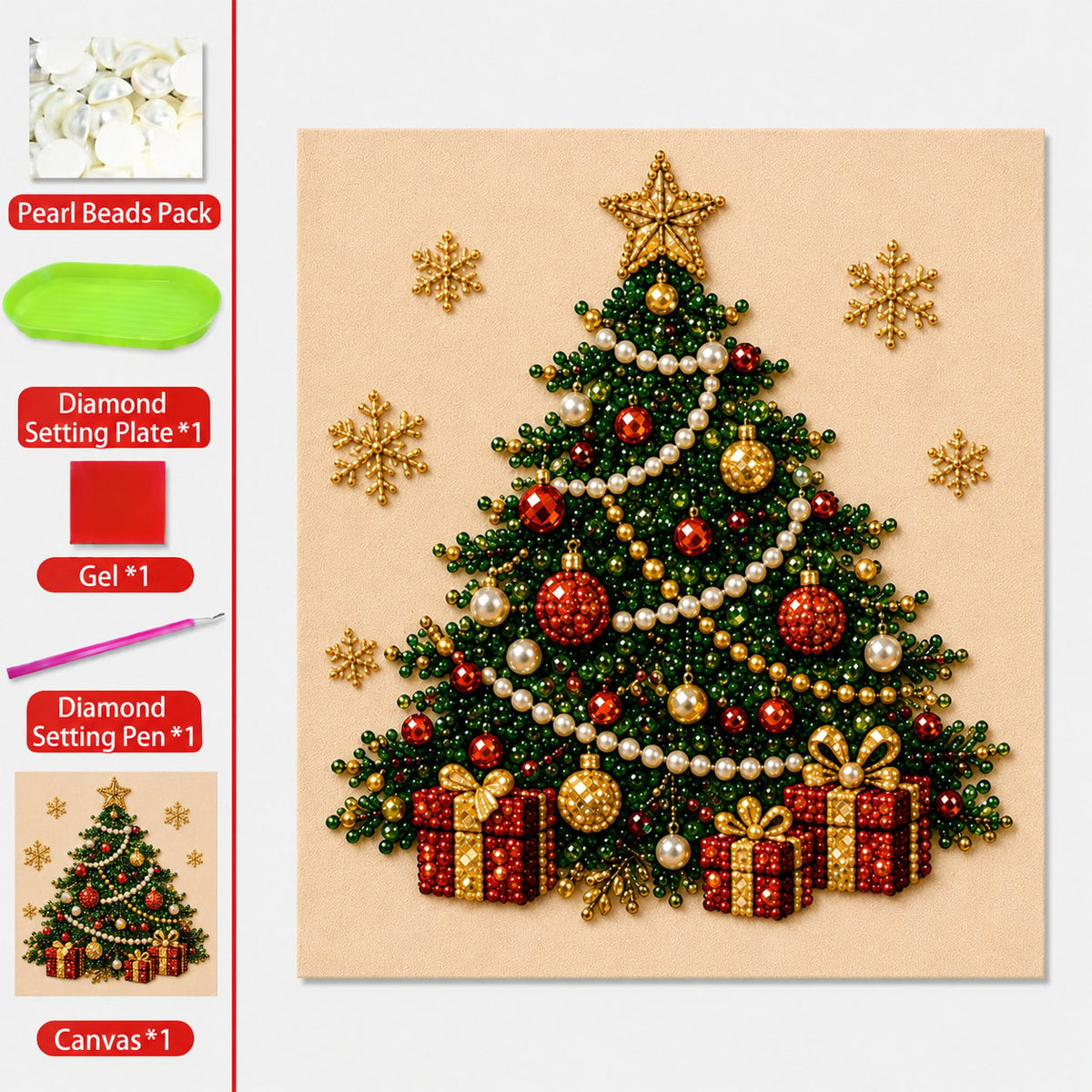 ⏳🎁💎DIY Christmas Pearl Diamond Art Kit🎨Relaxing & Beginner-Friendly🧘